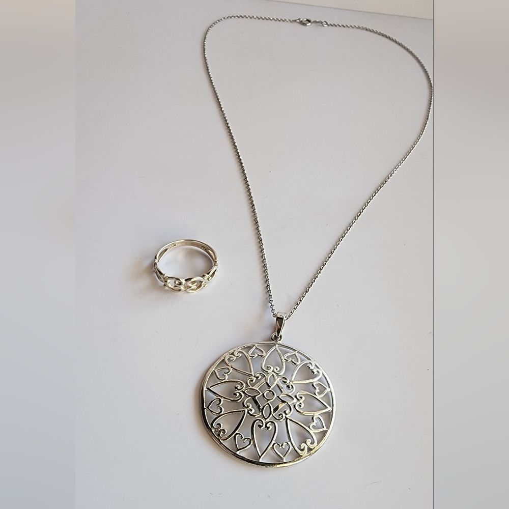 Speidel Sterling Silver necklace and ring set
